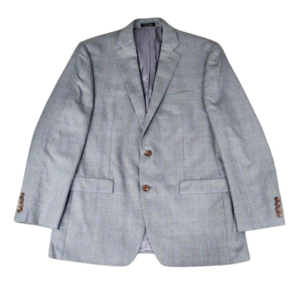 Lauren Ralph Lauren Blazer Mens 42R Gray Blue Sport Coat Jacket Flaw
